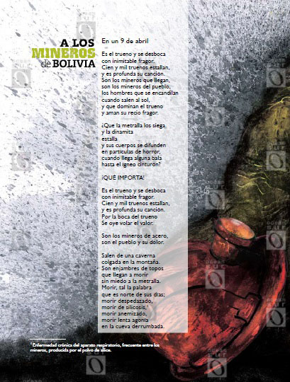 \"A los mineros de Bolivia\", poema escrito por Ernesto durante sus viajes por América Latina